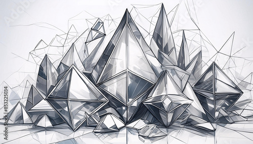abstraktes Muster aus geometrischen Formen gemalt als Hintergrund  photo