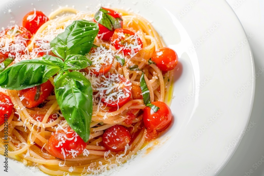 Capellini Pasta Dish Perfect for Summer with Tomatoes and Basil Capellini Pasta Dish Perfect for Summer with Tomatoes and Basil