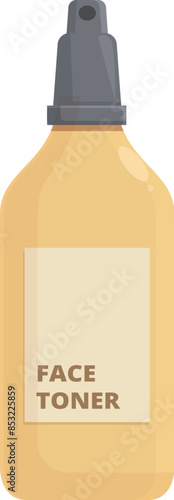 Face toner bottle is standing on a white background