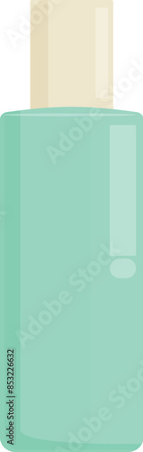 Mint cosmetic bottle is standing upright with a white background