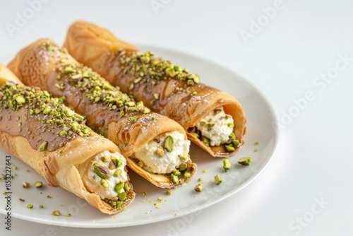 Crunchy Cannoli with Pistachio Ricotta Filling