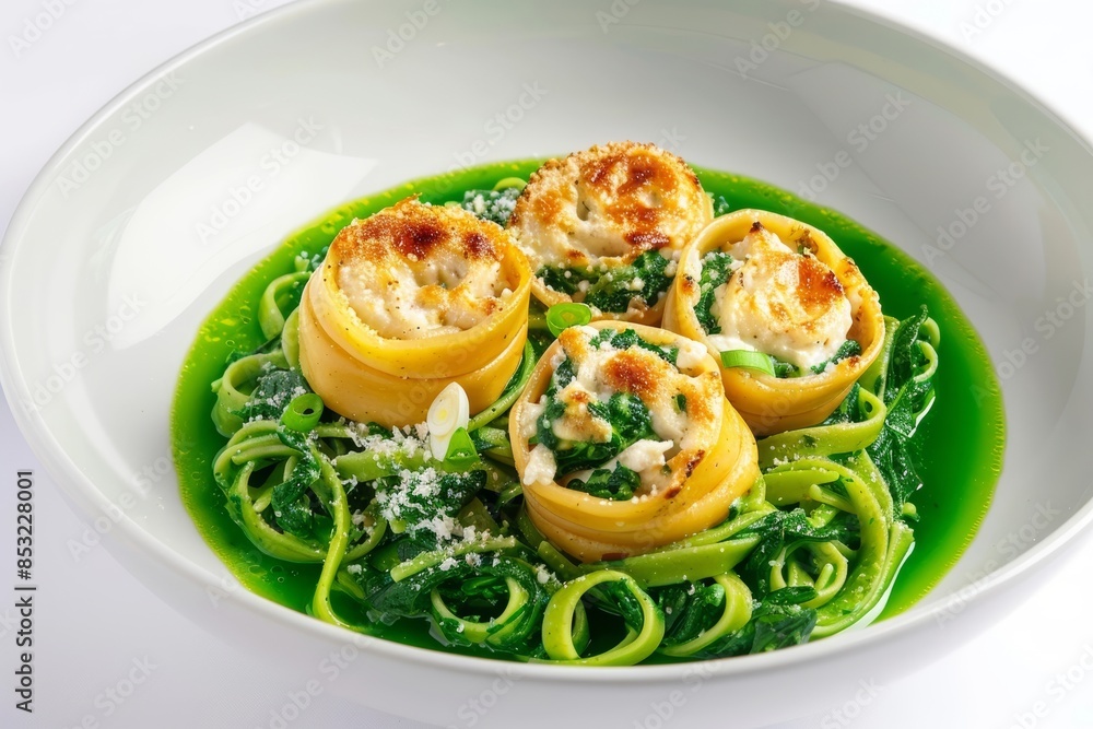 Homemade Spinach Fettuccine and Creamy Ricotta Canneloni Homemade Spinach Fettuccine and Creamy Ricotta Canneloni