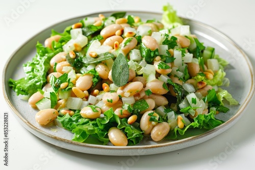 Cannellini Bean Salad with Aromatic Herbs and Zesty Onion