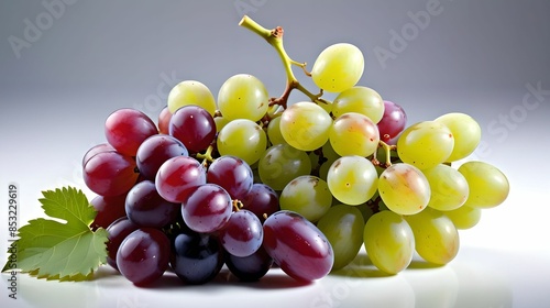 Grapes on a white background, close-up photo