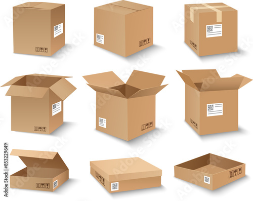Opened and closed carton box