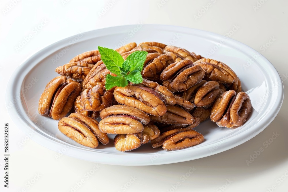 Scrumptious Candied Pecans in a White Bowl Scrumptious Candied Pecans in a White Bowl