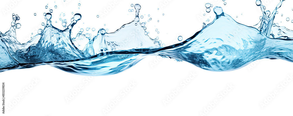 Pure water wave with splashing droplets. Pure water wave with splashing droplets.