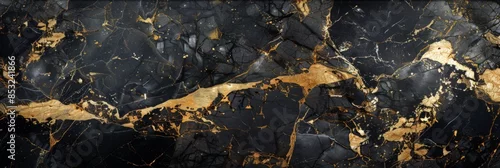 Panel kuchenny z motywem Luxurious black and gold Marble granite texture, Marble stone background. Abstract surface design