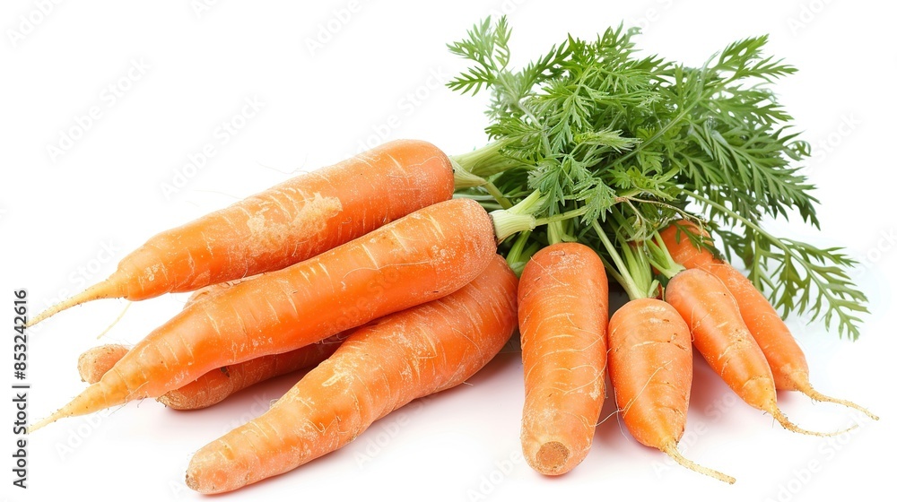 A Bunch of Fresh Carrots with Green Tops A Bunch of Fresh Carrots with Green Tops