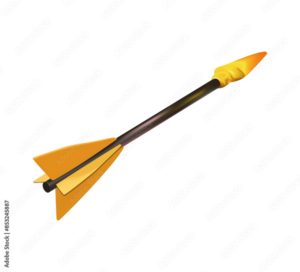 Traditional arrow 3D icon isolated on white background. representing concept of setting goals correctly. Business goal Traditional arrow 3D icon isolated on white background. representing concept of setting goals correctly. Business goal
