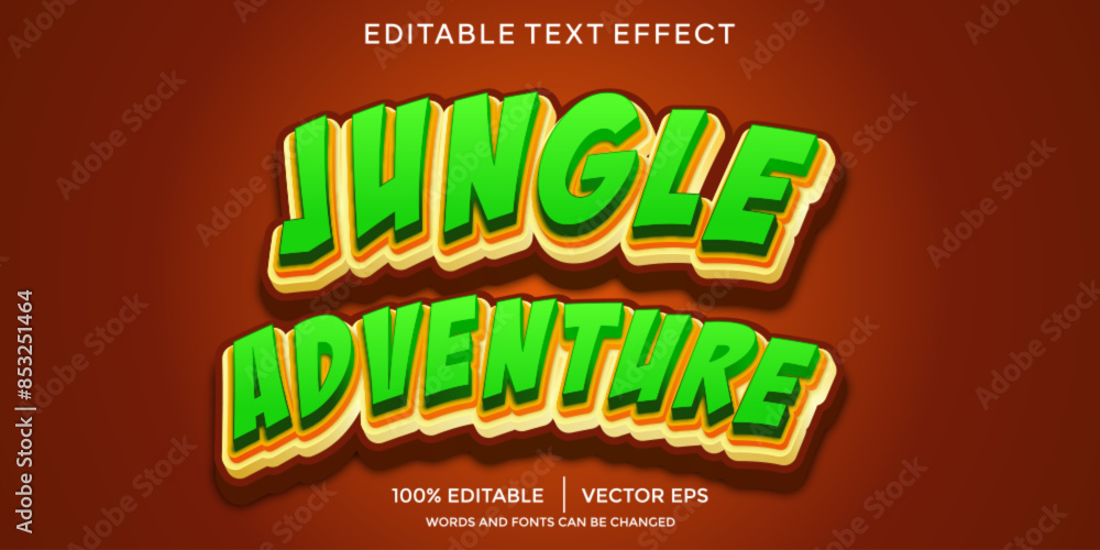 editable JUNGLE ADVENTURE text effect with modern style editable JUNGLE ADVENTURE text effect with modern style