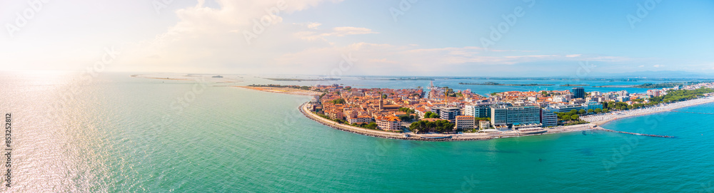 City of Grado, Italy, in summer at sunset City of Grado, Italy, in summer at sunset