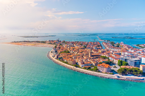 City of Grado, Italy, in summer at sunset
