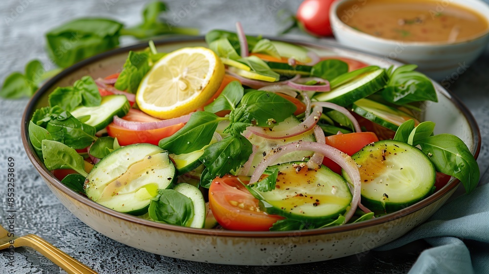 Fresh Cucumber and Tomato Salad with Lemon Dressing Fresh Cucumber and Tomato Salad with Lemon Dressing