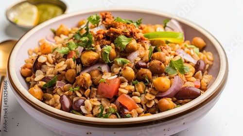 Delectable Chickpea and Rice Salad in a Bowl