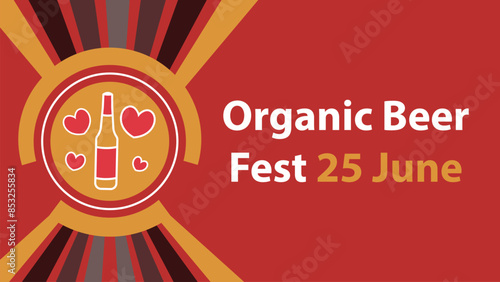 Organic Beer Fest web banner design illustration