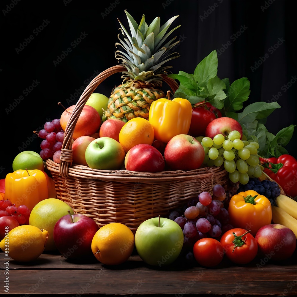 fruit basket on black
fruit basket on black