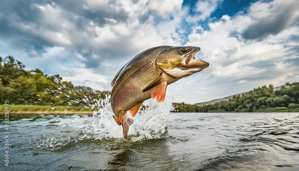 large fish jumping out of the water with it's mouth wide open large fish jumping out of the water with it's mouth wide open