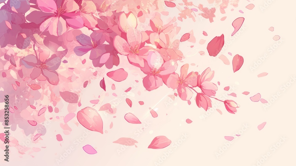 Delicate Cherry Blossoms. A Serene Abstract Scene Delicate Cherry Blossoms. A Serene Abstract Scene