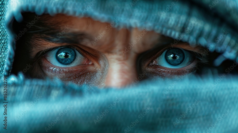 A man with blue eyes is looking at the camera A man with blue eyes is looking at the camera