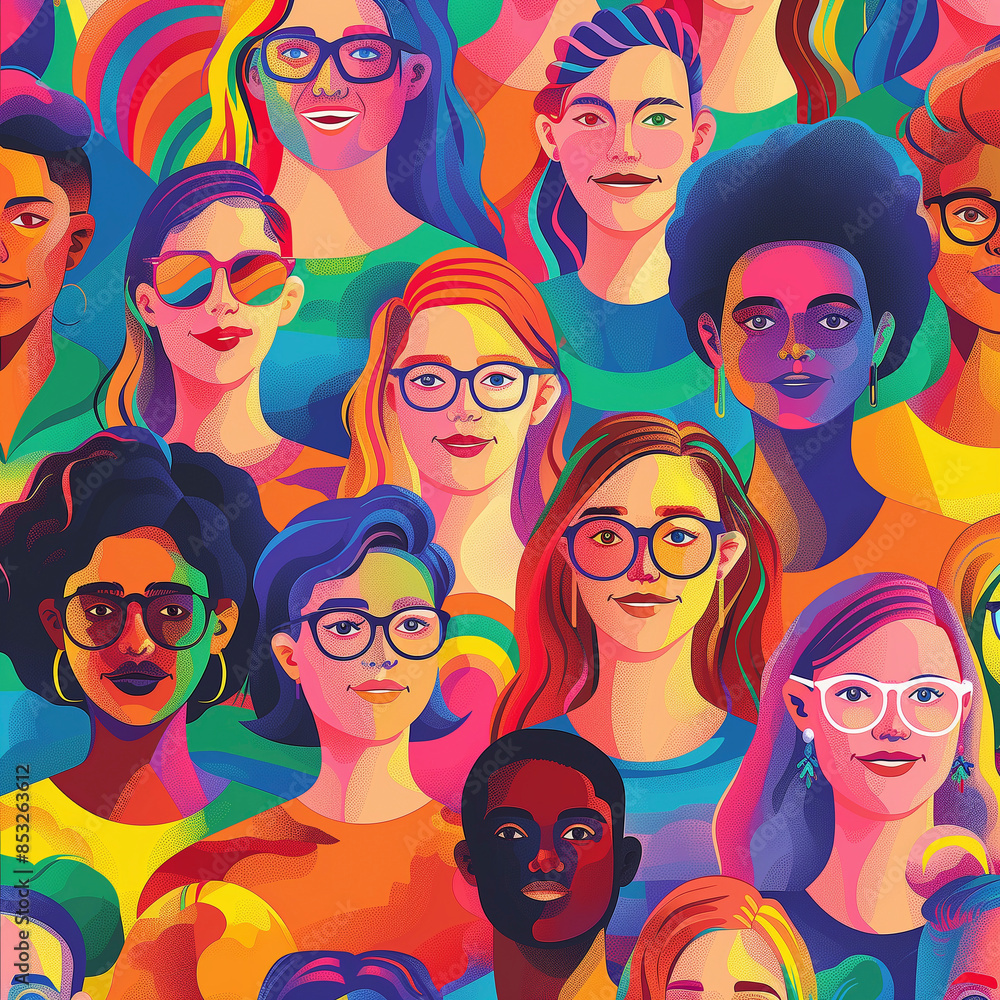 The Future is Inclusive: A Hopeful Illustration Depicts Diverse People Advocating for LGBTQ+ Rights, Generative AI The Future is Inclusive: A Hopeful Illustration Depicts Diverse People Advocating for LGBTQ+ Rights, Generative AI