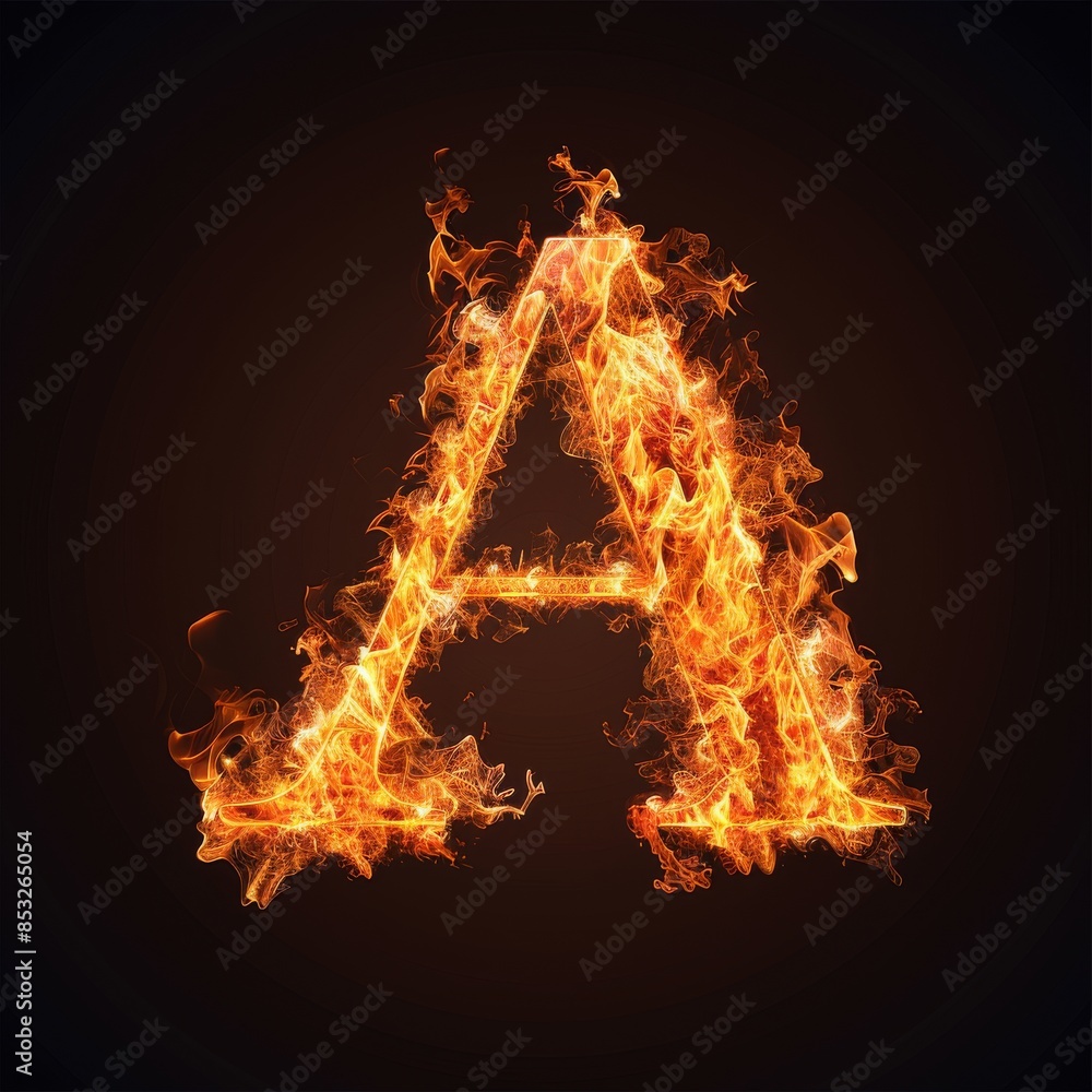 Fire alphabet, realistic letters fire, fire font letter A Fire alphabet, realistic letters fire, fire font letter A