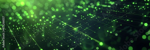 Wallpaper Mural Modern tech background with neon green web lines and glowing particles, offering a sleek design with free space Torontodigital.ca