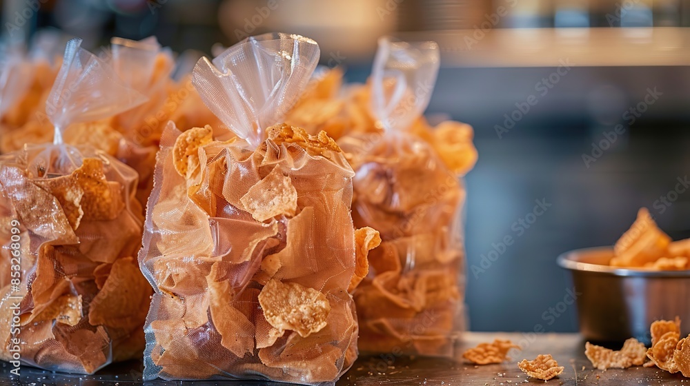 Crispy Snacks in Plastic Bags Crispy Snacks in Plastic Bags