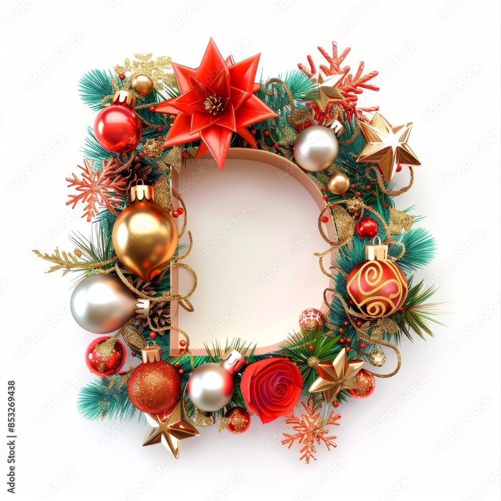 Merry Christmas letter D. Christmas Alphabet Letter. Merry Christmas letter D. Christmas Alphabet Letter.