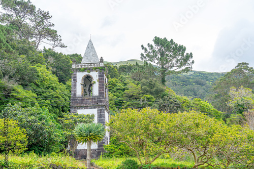 Old tower of the church of São Mateus, Urzelina mystery and access, volcano erupted in 1808. São Jorge Island-Azores-Portugal. photo