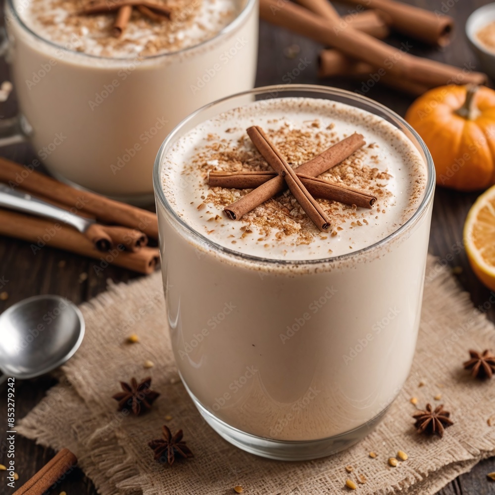 Cozy Autumn Delight Brown Sugar Oat Milk Latte with Cinnamon on Warm Day