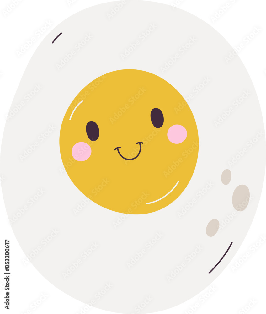 Fototapeta premium Fried Egg Breakfast Cartoon Character
