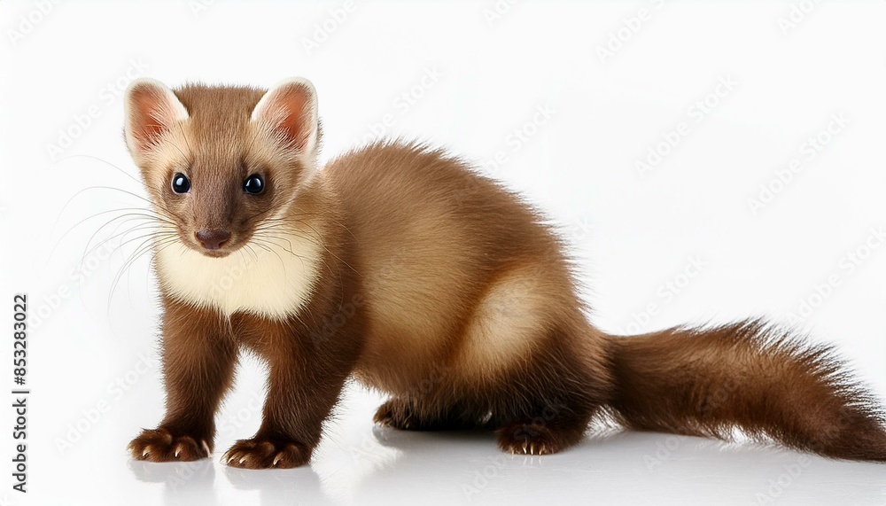 Fototapeta premium marten on white background