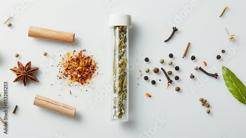 Wallpaper Mural test tube with dried burnet spice Torontodigital.ca