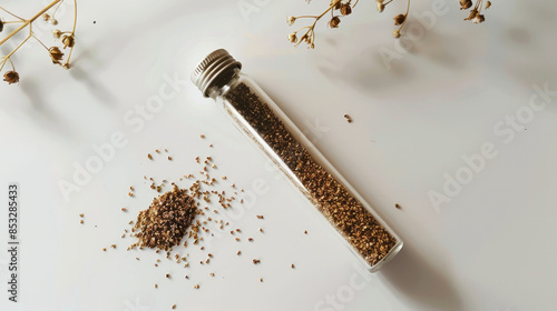 Wallpaper Mural test tube with dried celery seed spice Torontodigital.ca