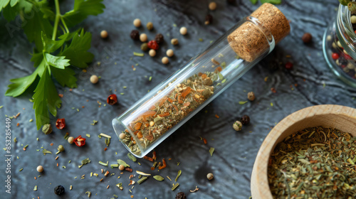 Wallpaper Mural test tube with dried celery seed spice Torontodigital.ca