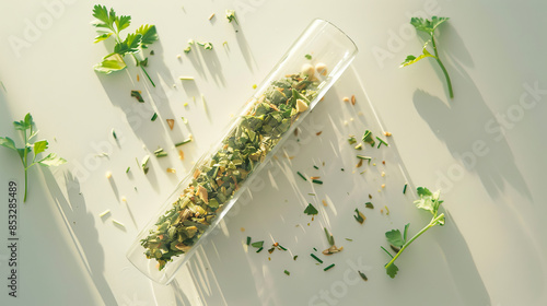 Wallpaper Mural test tube with dried chervil spice Torontodigital.ca