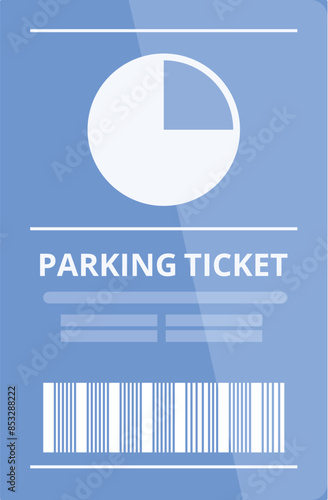 Parking ticket is displayed on a car dashboard, indicating remaining parking time