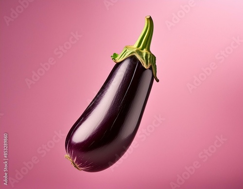 eggplant isolated on pink photo