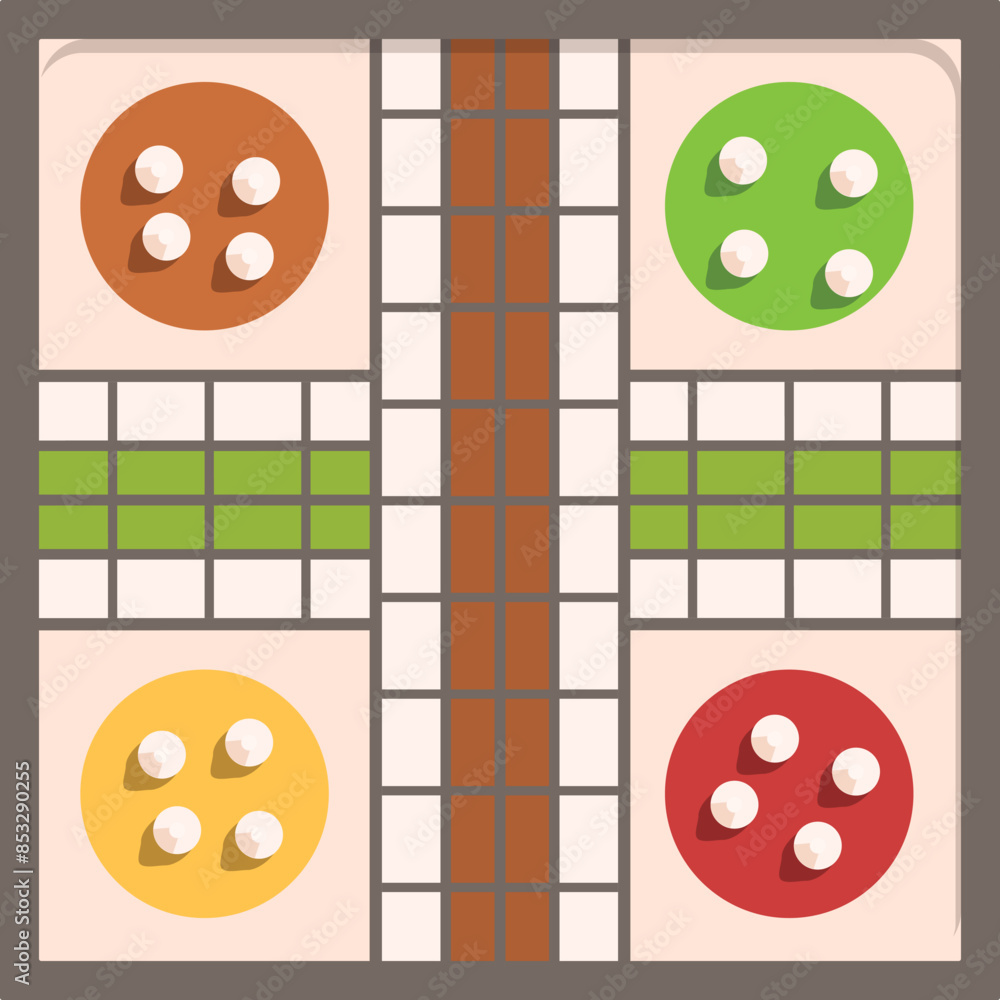 Classic strategy board game is set up and ready for players, featuring colorful pieces and a grid based game board Classic strategy board game is set up and ready for players, featuring colorful pieces and a grid based game board