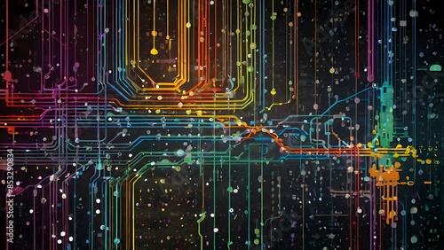 A big data technology science in various colors