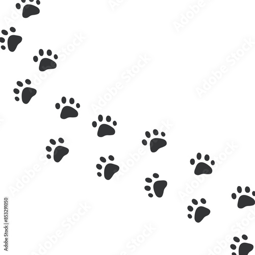 上を向いている猫の足跡