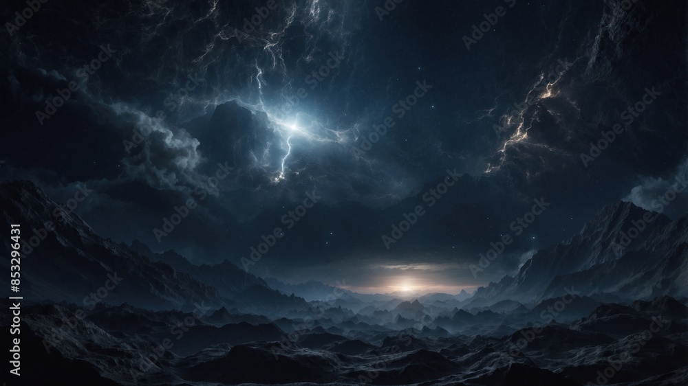 Fototapeta premium Beautiful wallpaper dark space with rays of light