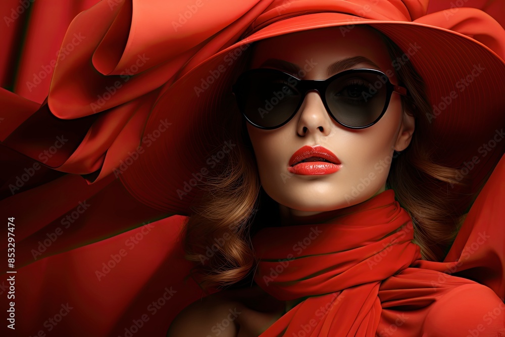 Fashionable woman in coat and sunglasses posing on pink background. Fashion woman cloth flyer design. Beauty, fashion. Fashionable woman in coat and sunglasses posing on pink background. Fashion woman cloth flyer design. Beauty, fashion.