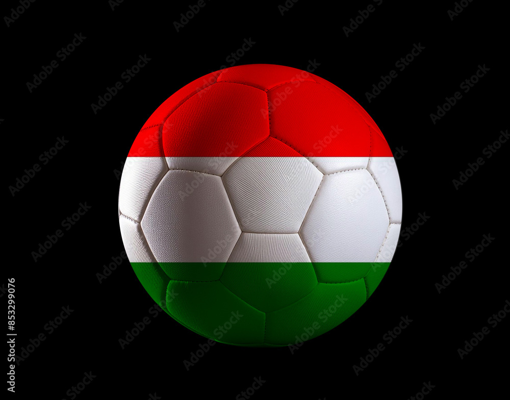 UEFA EURO 2024 football with the flag of Hungary on a black background. UEFA EURO 2024 football with the flag of Hungary on a black background.
