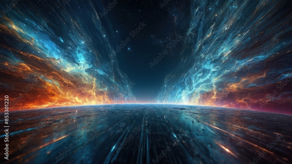 Obraz premium Beautiful wallpaper unearthly skyline of space