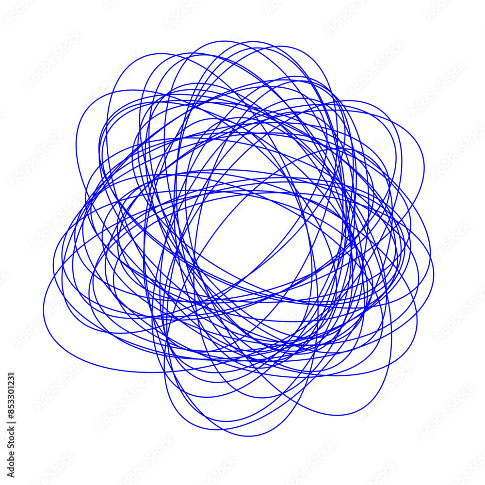 An abstract grunge scribble circular shape outline design element. An abstract grunge scribble circular shape outline design element.