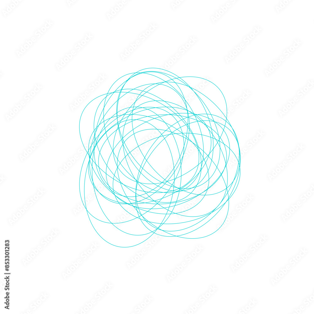 An abstract grunge scribble circular shape outline design element. An abstract grunge scribble circular shape outline design element.