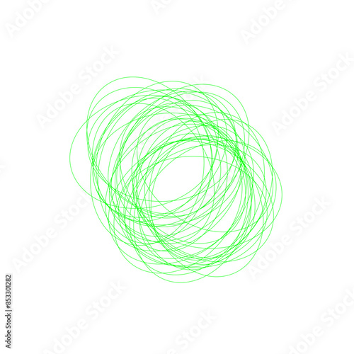 An abstract grunge scribble circular shape outline design element.