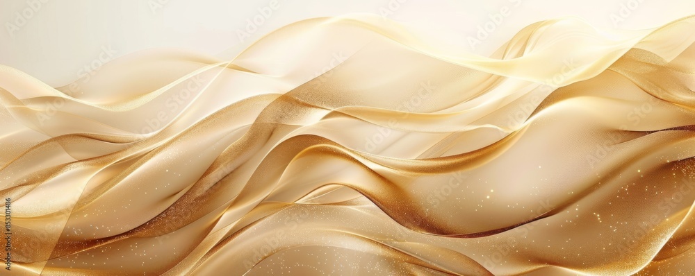 Fototapeta premium Modern background design with golden wave elements and sparkling details